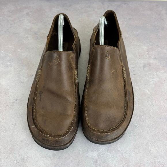 Olukai Shoes Men\'s Size 10 Moloa Kapa Slip On Drop In Heel Casual Resort READ main image 12